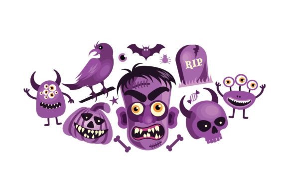 Download Set of Halloween Spooky and Scary Object - Spooky Collection