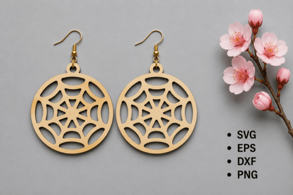 Download Halloween Spider Web Laser Cut Earrings - Premium Bundle