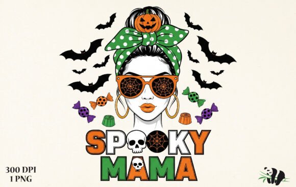 Download Spooky Mama Halloween Design Bats PNG - Spooky Collection