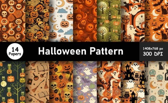 Download Spooky Halloween Patterns Skulls Bundel - Spooky Collection