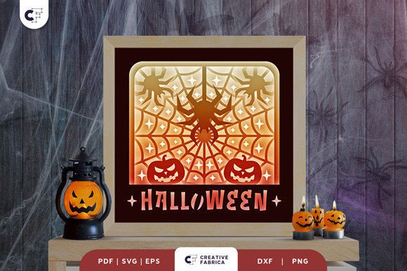 Download Halloween Spider Web 3D Light Box - Premium Resources