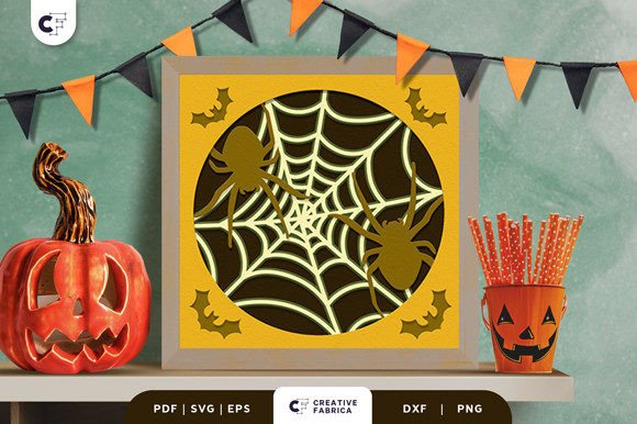 Download 3D Halloween Spider Web Paper Cut - Premium Resources