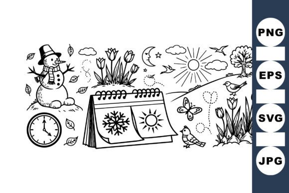 Download Hand Drawn Seasonal Clipart Set - Seasonal clipart Collection