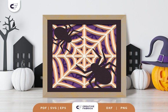 Download 3D Halloween Spider Web Papercut - Premium Resources