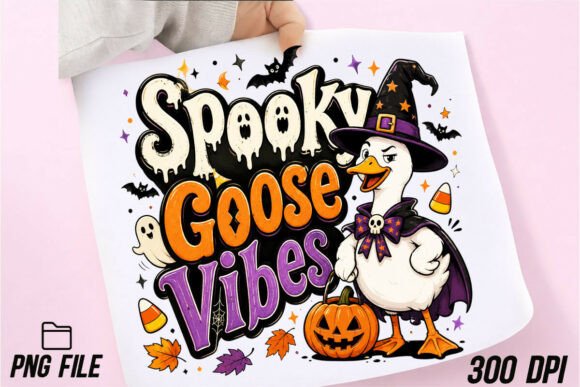 Download Spooky Goose Vibes Halloween T-shirt PNG - Spooky Collection