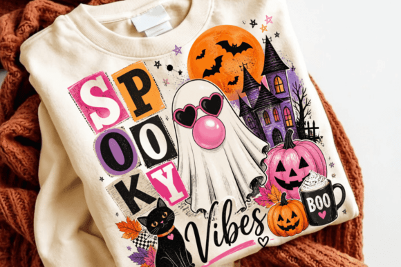 Download Spooky Vibes PNG, Ghost Halloween Shirt - Spooky Collection