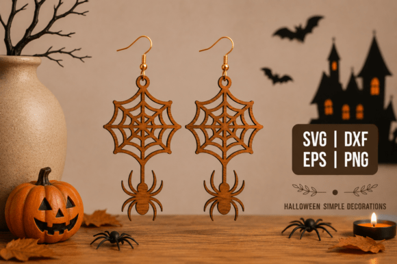 Download Halloween Spider Web Earrings SVG - Premium Resources