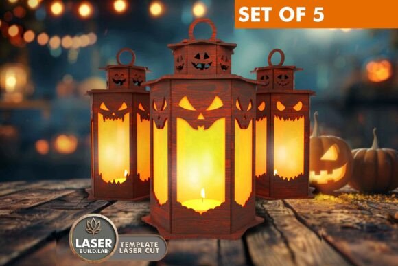 Download 5 Spooky Halloween Lantern SVG Bundle - Spooky Collection