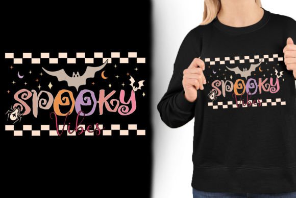 Download Spooky Vibes Retro Halloween Tee Design - Spooky Collection
